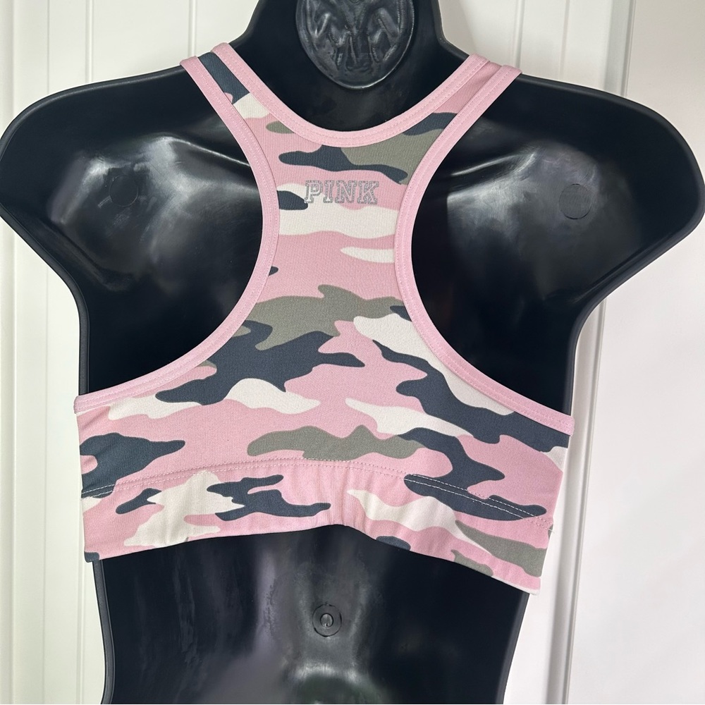 Victoria’s Secret PINK Camo Ultimate Unlined Sports Bra Medium Support Small S - Picture 8 of 10